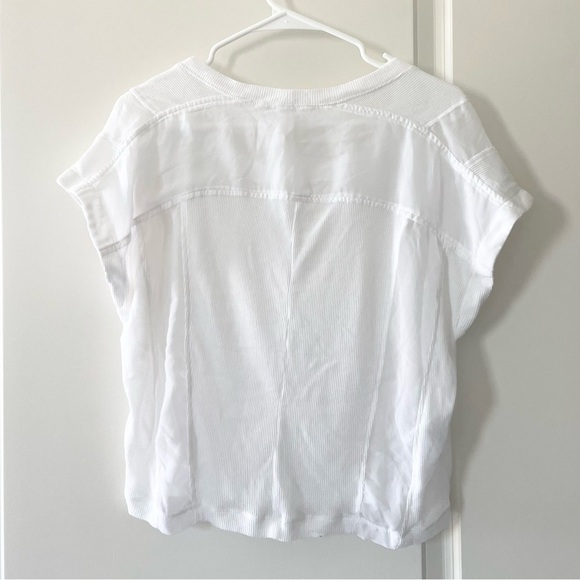 BCBGeneration white sheer combo short sleeve t shirt top xs - Picture 2 of 5